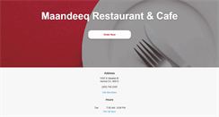 Desktop Screenshot of maandeeqrestaurantcafe.com