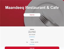 Tablet Screenshot of maandeeqrestaurantcafe.com
